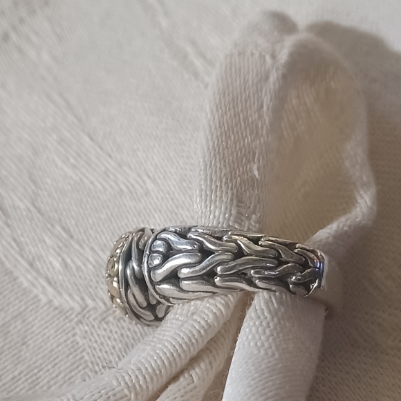 John Hardy Classic Chain Ring, SS & 18k, Size 6 - Picture 3 of 12